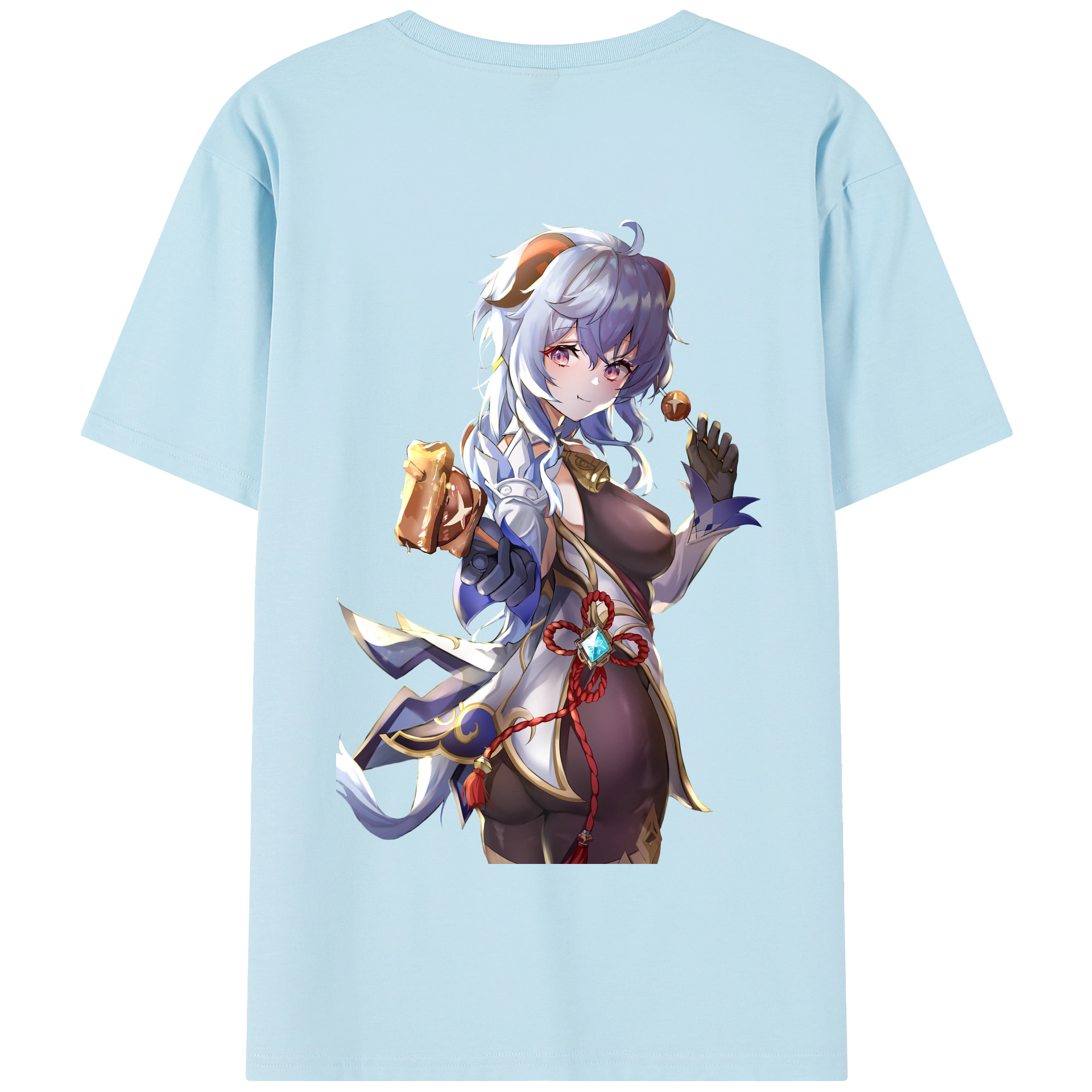 げんし神 甘雨 かんう genshin Ganyu 綿100％半袖Tシャツ（背面プリント）